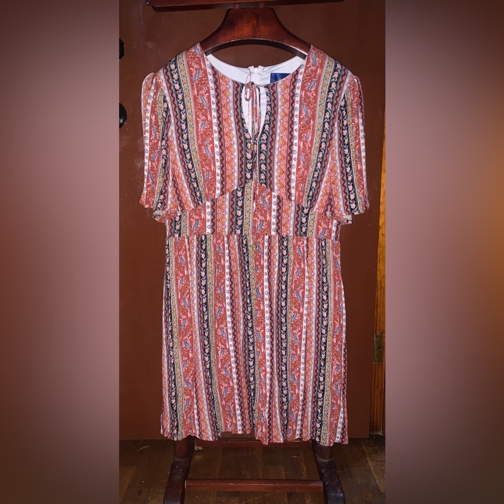 Floral Striped Multicolor Dress